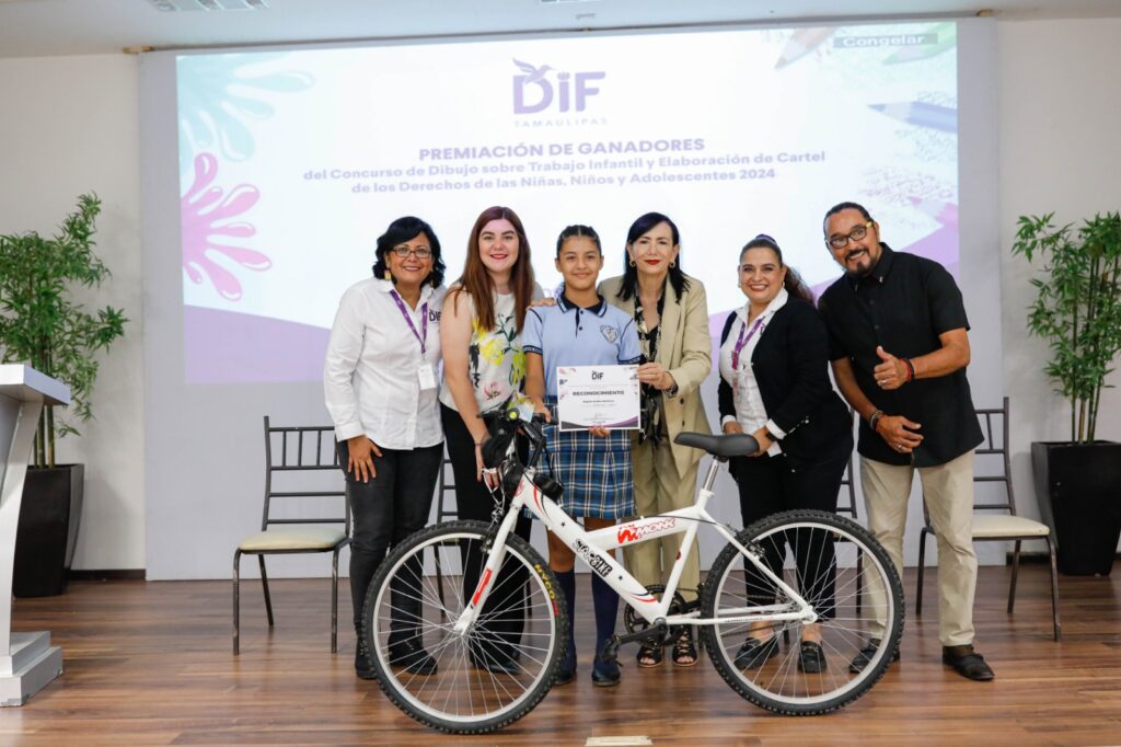 Premia DIF Tamaulipas a ganadores de los concursos estatales de dibujo y cartel sobre derechos y trabajo infantil