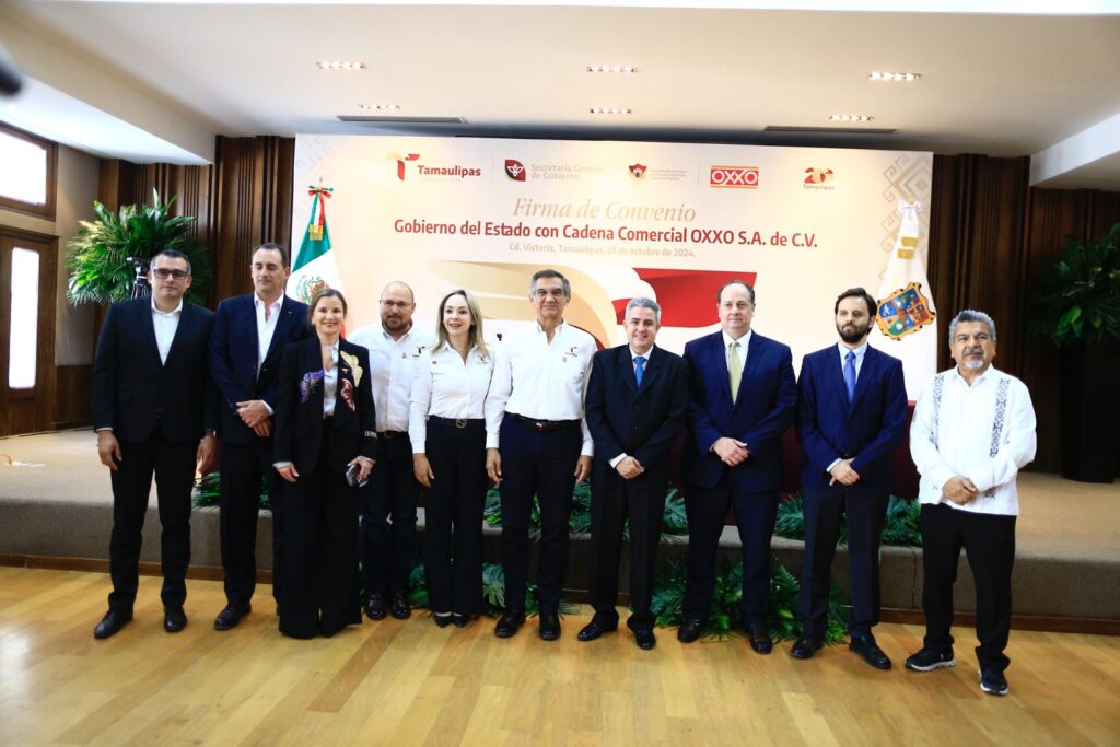 Firman convenio Gobierno de Tamaulipas y Oxxo para fortalecer seguridad