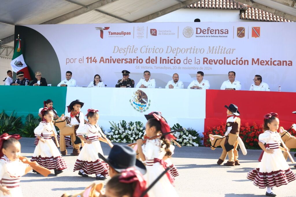 Encabeza Américo Villarreal desfile por el 114 Aniversario del Inicio de la Revolución Mexicana