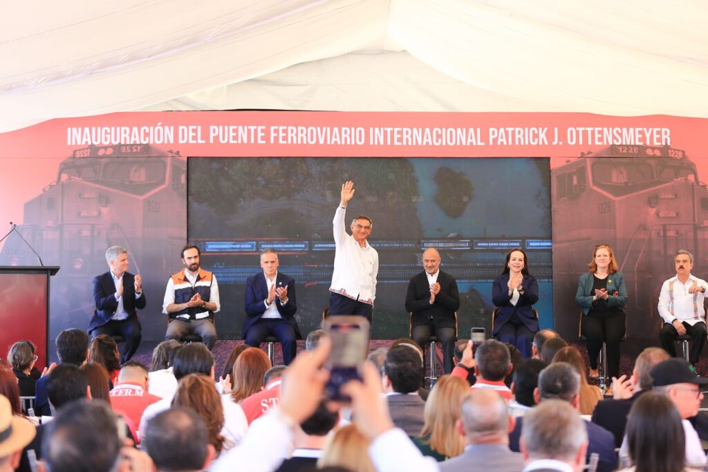 Inauguran Américo, SICT y CPKC, puente ferroviario que duplicará intercambio comercial