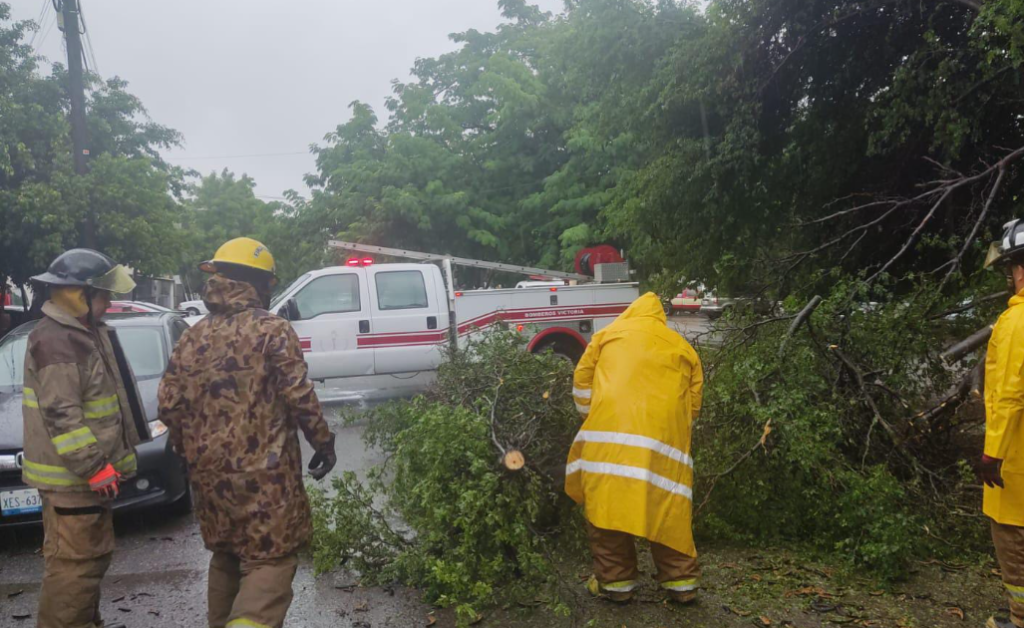 Activa y mantiene Gobierno de Victoria acciones de auxilio a la población por intensa lluvia.