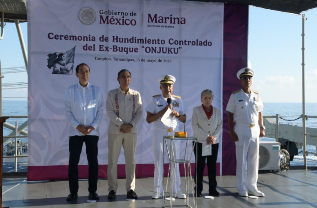 Fortalecen en Tamaulipas creación de arrecifes artificiales con hundimiento del ex buque Onjuku