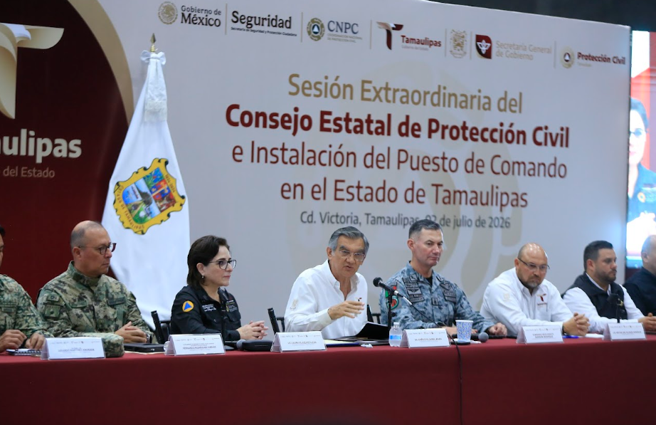 Instalan CNPC y Gobierno de Tamaulipas Puesto de Comando Interinstitucional para fortalecer la atención ante lluvias y ciclones