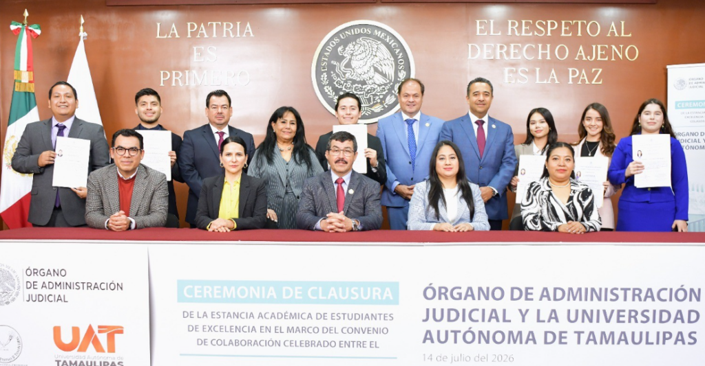Estudiantes de excelencia de la UAT concluyen estancia en el Órgano de Administración Judicial Estudiantes de excelencia de la UAT concluyen estancia en el Órgano de Administración Judicial