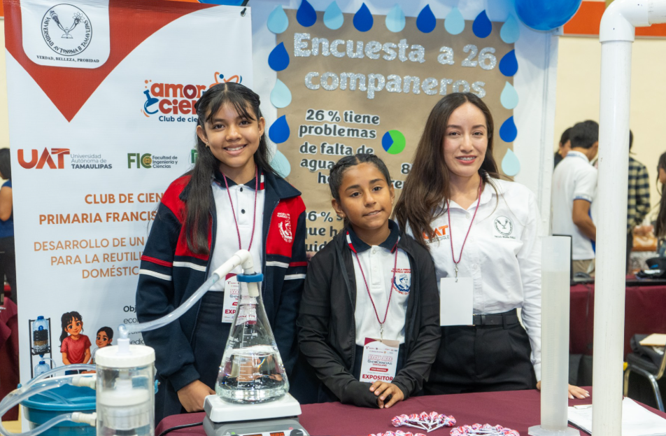 Con asesoría de la UAT alumnas de primaria crean filtro ecológico de agua