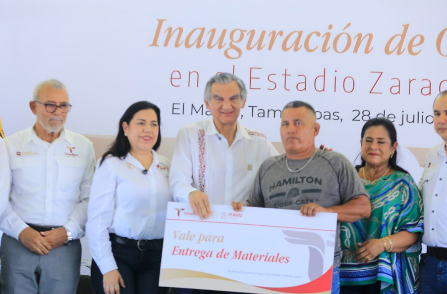 Arranca Américo Villarreal libramiento poniente y entrega obras hidráulicas y deportivas en El Mante