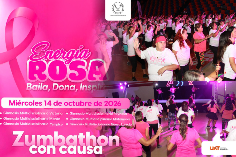 Organiza la UAT el Zumbathón con Causa “Energía Rosa: Baila, Dona, Inspira”